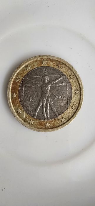 Монета 1 Евро Италия 2002г