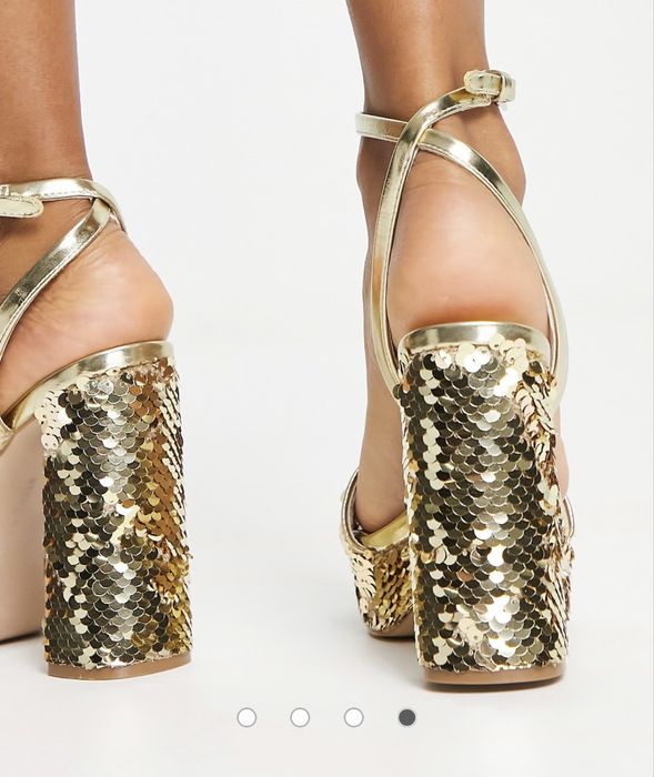 Високи обувки Steve Madden с пайети златни