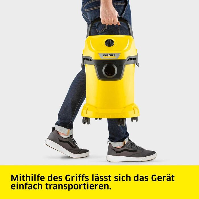 ПРОМО Нова 2г Гаранция Мощна Прахосмукачка за Мокро и Сухо Почистване Karcher WD 3 V-17/4/20, 1.628-130.0