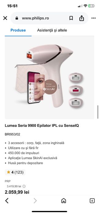 Philips Lumea Prestige BRI953, 3 capete