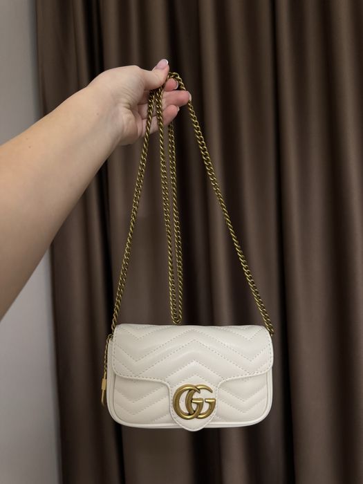 Белая Gucci marmont mini