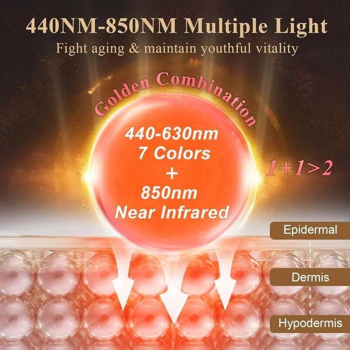 LED маска за лице с червена и инфрачервена терапия, 7 цвята,850NM Near-infrared, 240 лъча, 60 светлодиода, Фотонна терапия, Против акне, Против бръчки
