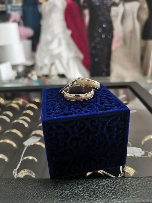 Сватбени халки от бяло злато 585