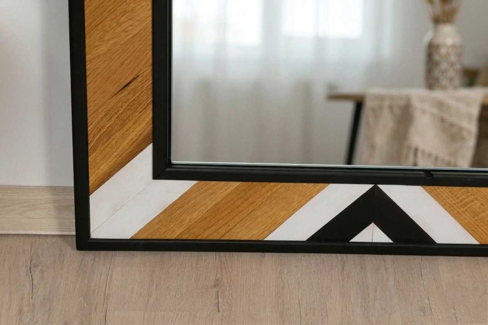 Oglindă de Perete - Design Geometric Wood