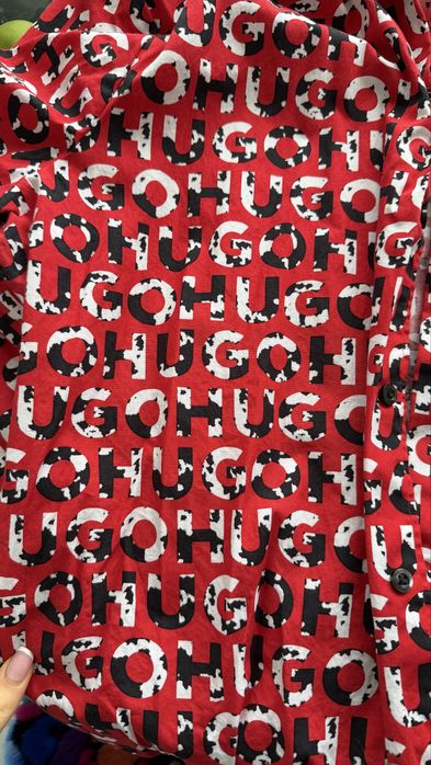 Риза с къс ръкав Hugo