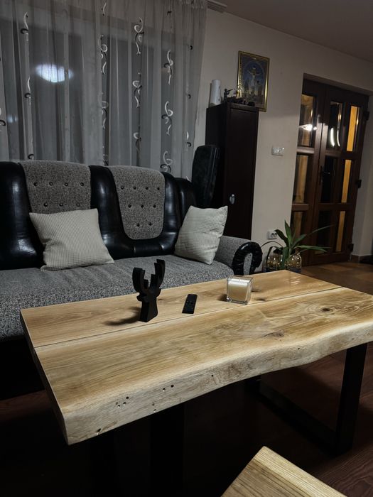 Măsuță de cafea din stejar rustic