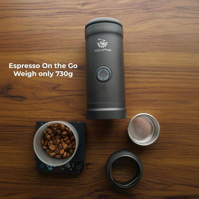 MiiCoffee Eon Преносима еспресо машина, кафемашина за пътуване със самозагряване и USB-C зареждане