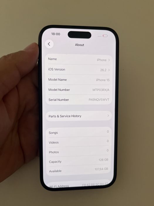 Iphone 15 128GB 100% bat 42 цикли