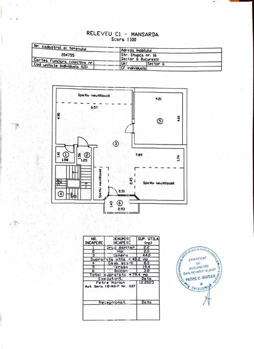 Vanzare la licitatie-Casa+teren Sector 6, la pret de ap. cu 3 camere