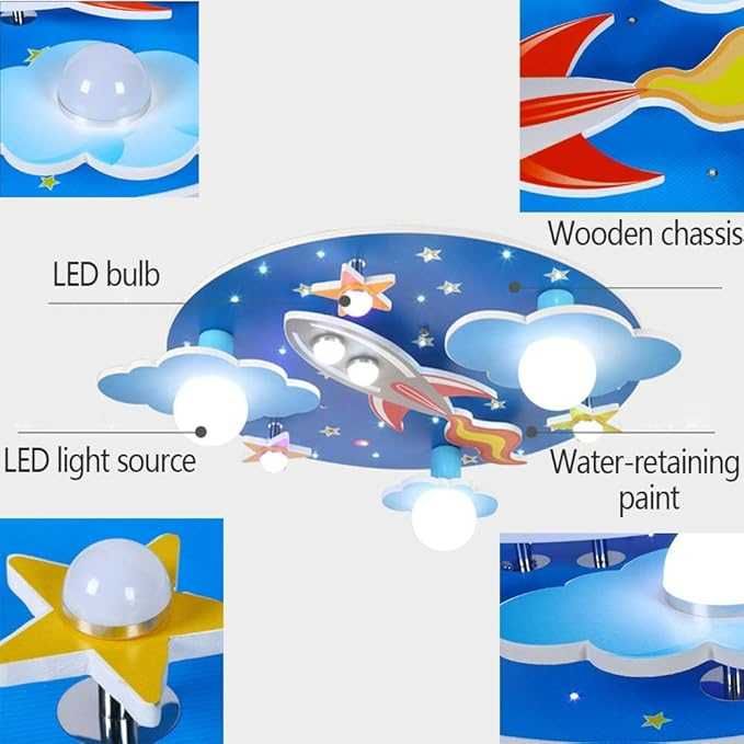 ЛЕД LED полилей за Детска стая Вселена Звездно небе Анимационна ракета