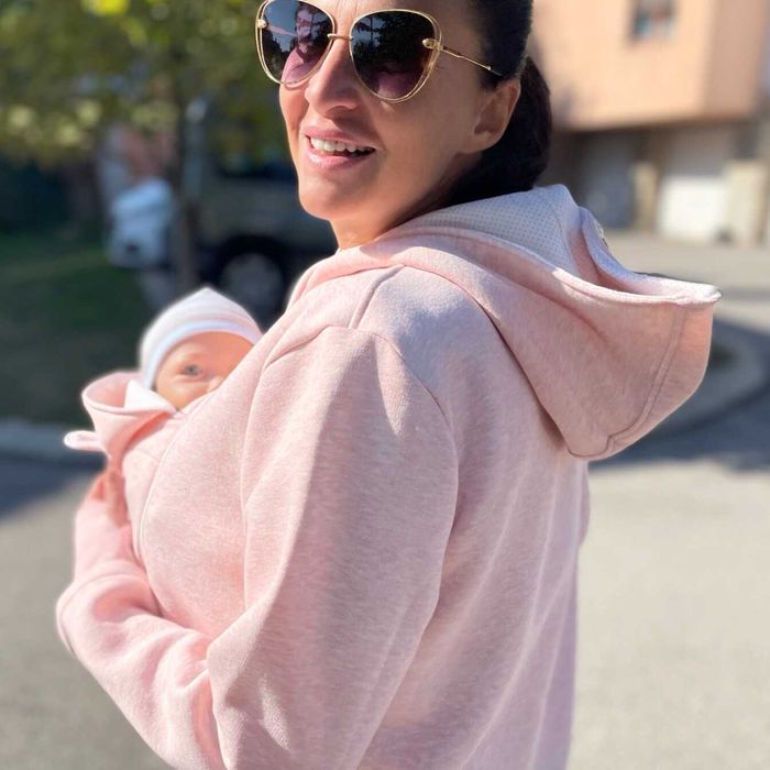 Разпродажба | Памучен суитшърт за бебеносене Simply - Candy pink