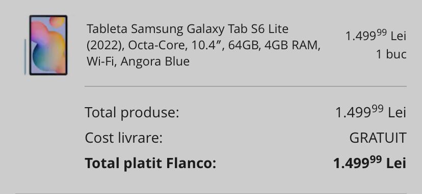 Tableta Samsung Tab S6 Lite 2022