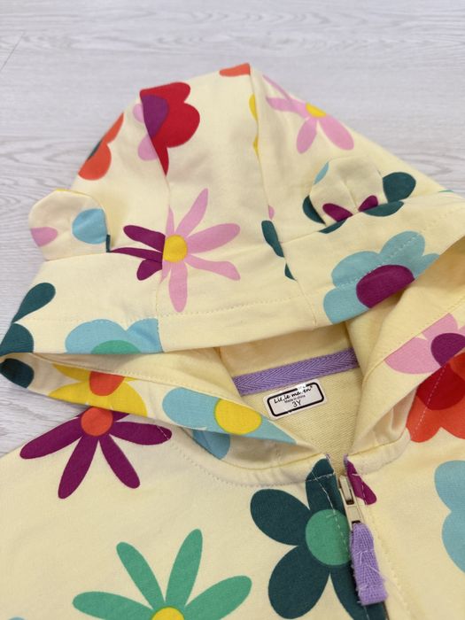 Яркий Комплект двойка для девочек, худи, из хлопка, разноцветный