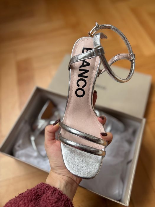 Кожени сандали на ток Bianco