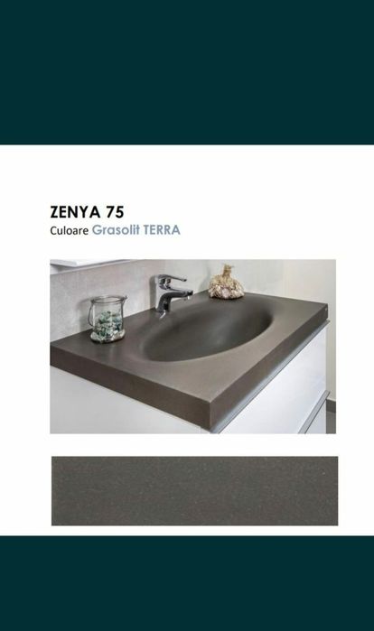 Lavoar și milobilier suspendat cu 2 sertare