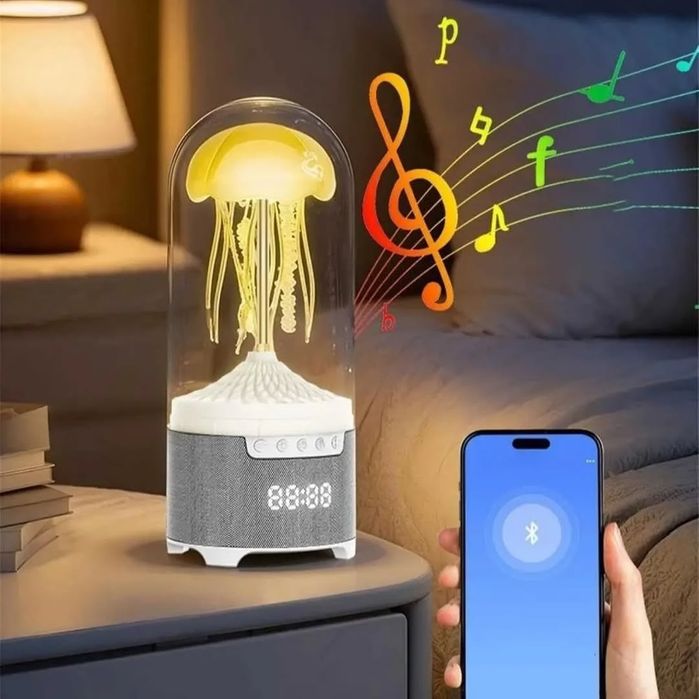 Лампа ночник медуза с часами