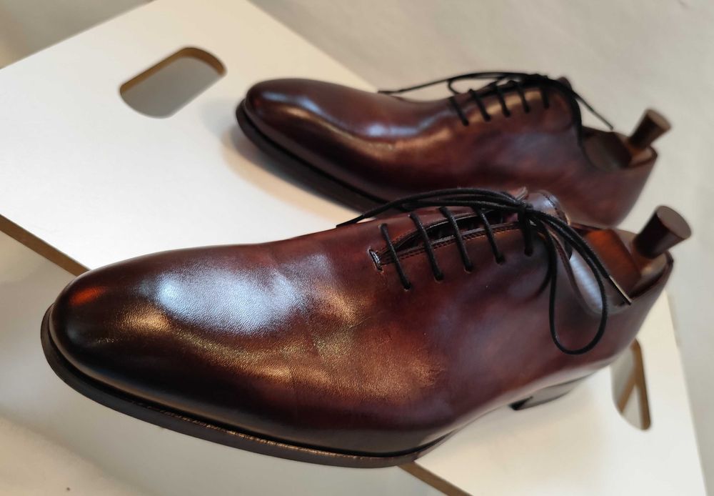 Pantofi wholecut 40 40.5 de lux Magnanni lucrati manual piele naturala