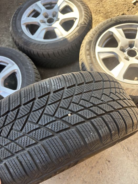 Jante cu anvelope 215-55-R16, anvelope aproape noi, rulare foarte putin, compatibile cu audi a4 B8.