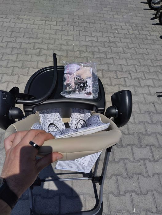 CANGAROO Стол за хранене с функция люлка NIRVANA 2в1 бежов