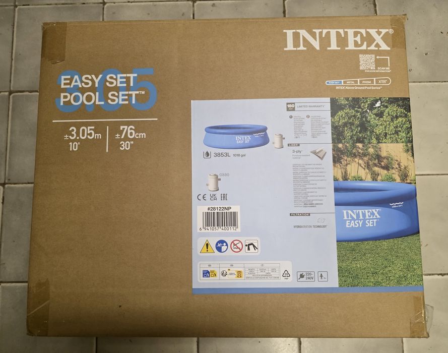 Надуваем басейн INTEX Easy Set, 305 х 76 см.