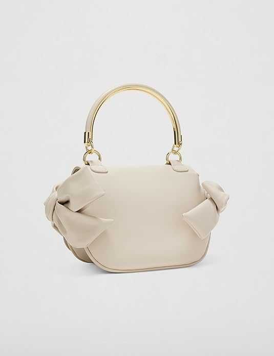 Луксозна дамска чанта Love Moschino - Бяла със Златно Сърце (Нова)