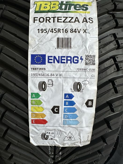 Нови всесезонни гуми TBB TIRES FORTEZZA AS 195/45R16 84V XL БОРД 1954516