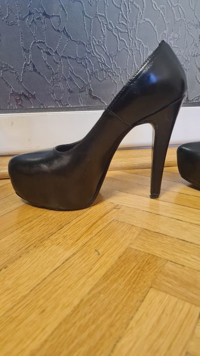 Pantofi piele naturala toc 12 cm 35