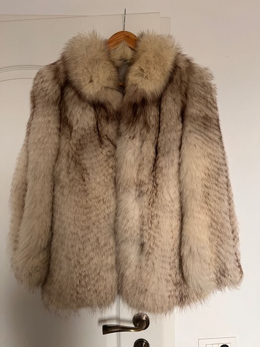 Haina din blana de vulpe naturala