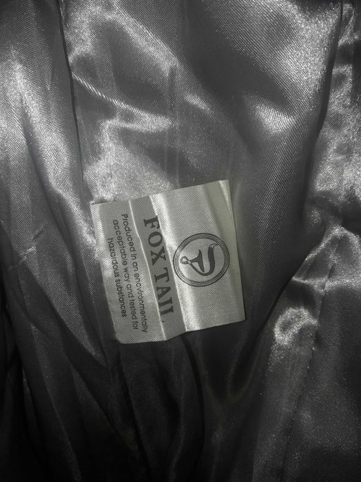 Blana naturala gri din coada de vulpe xxxl