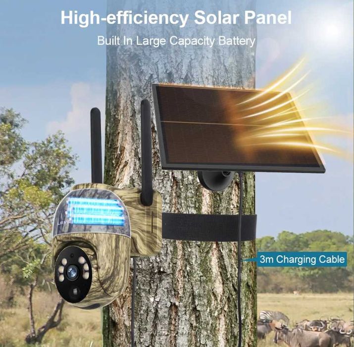 Соларна камуфлажна WiFi камера 4MP
