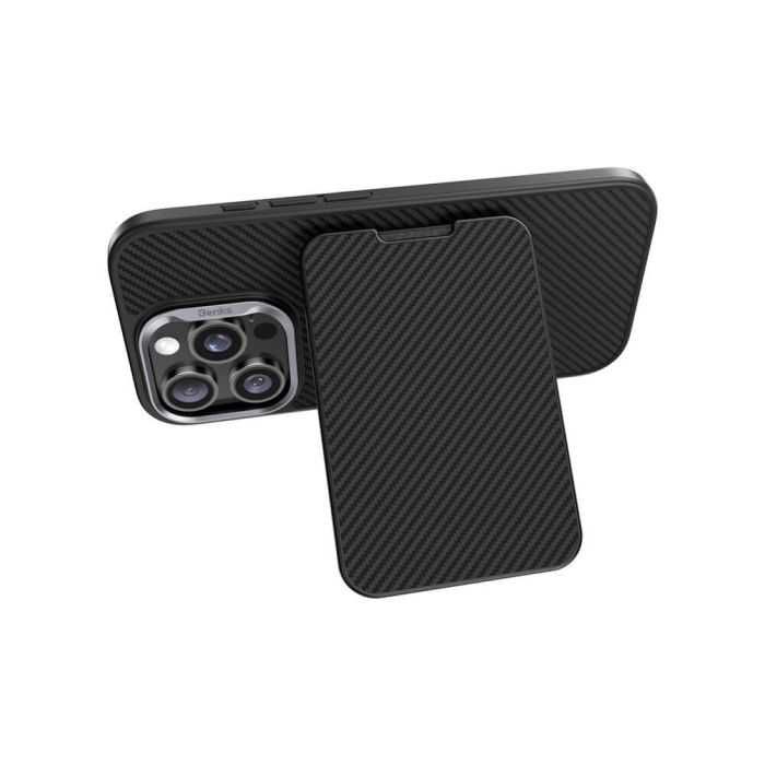 Карбонов wallet за iPhone с MagSafe - Benks ArmorGo Kevlar 600D Magnetic Wallet Stand Case
