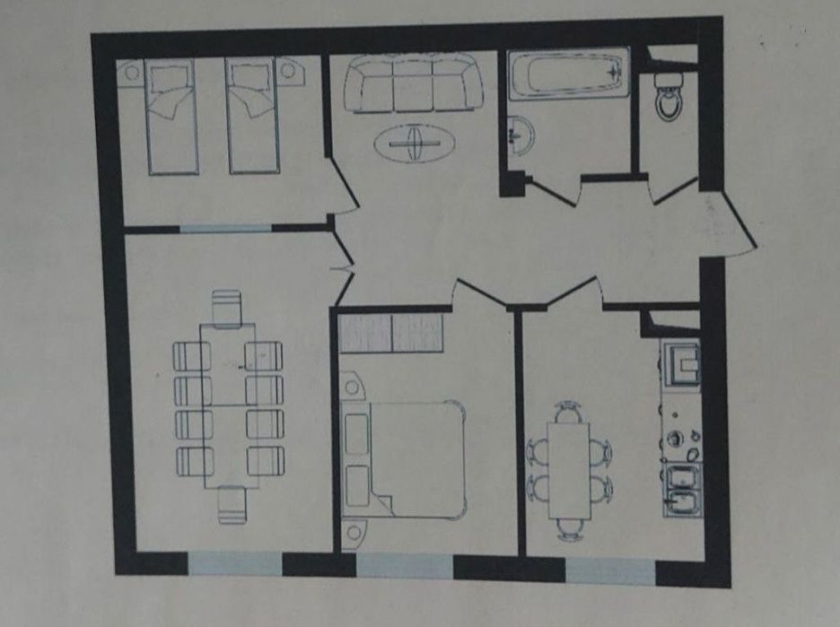 8 etajlik dŏmni 2 etajida 4 honalik kvartira sotiladi