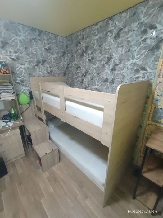 Двуетажно легло Дъб-Сонома с  матраци