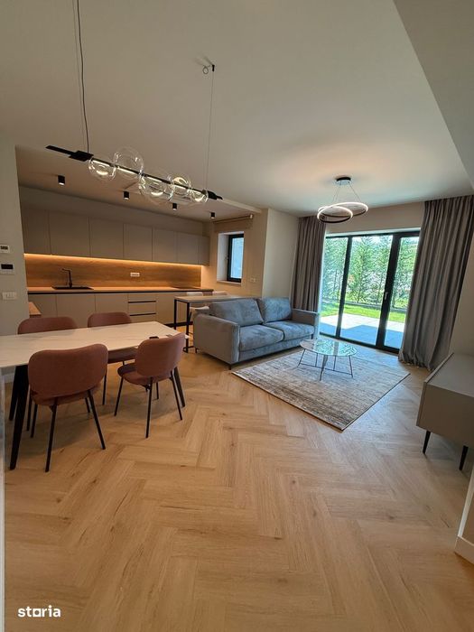 AFI Home North-2 camere,mobilat&utilat,gradina+1 loc parcare