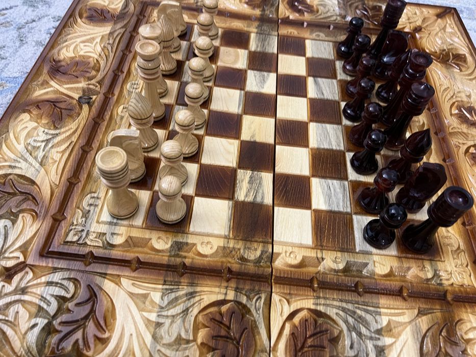 Шахматы-нарды ручной работы