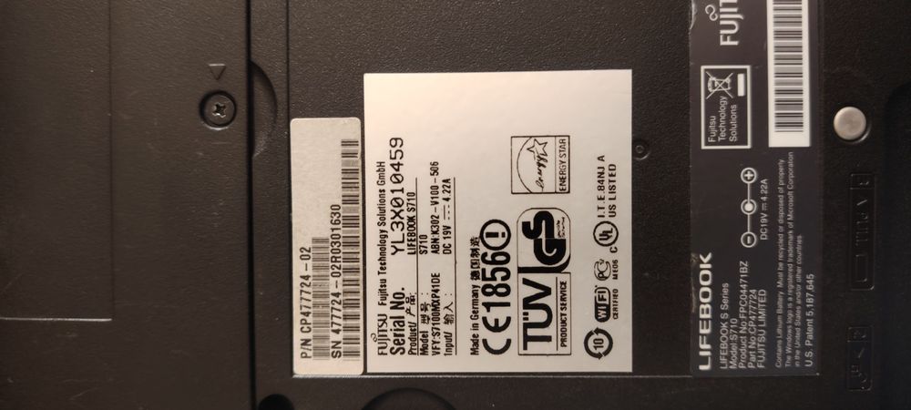 Laptop Fujitsu lifebook s710