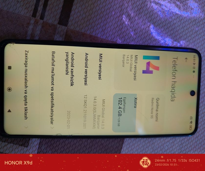 Redmi note 9 S ideal holatda