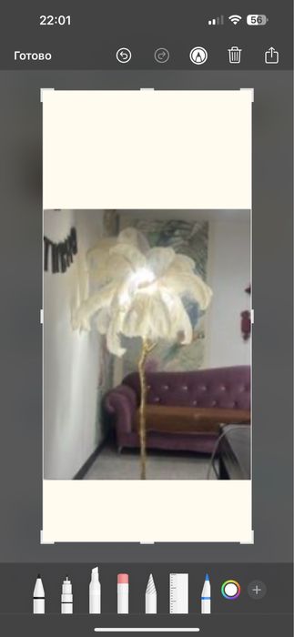 Торшер со страусом натуральный