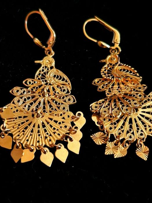 Золотые серьги "Феникс"