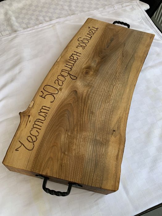 Плата, Подноси от орех с дръжки от рога!