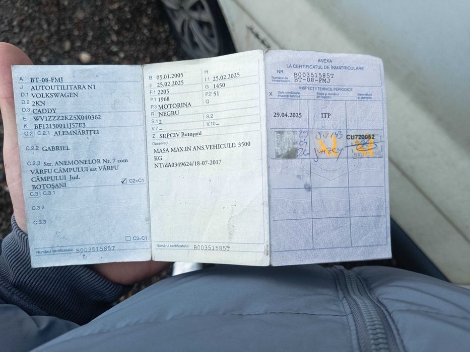 Vand vw Caddy 2005