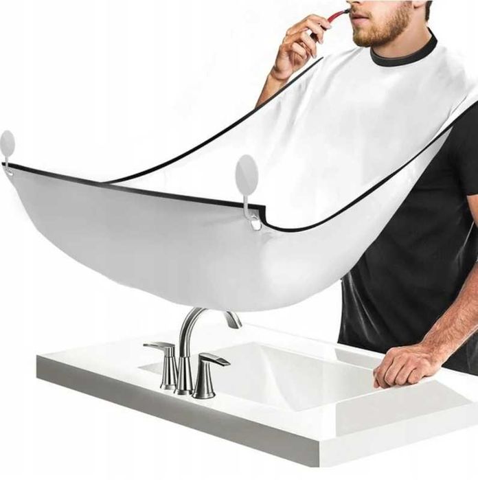 Pelerina de barbierit Decortrend, prindere cu ventuze, alb