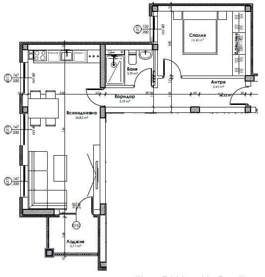 Двустаен апартамент Прослав