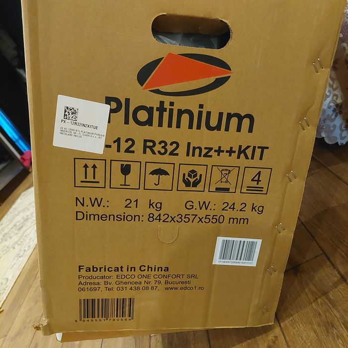 Aer Conditionat Platinium Pure Air PX-12 R32 Inz++KIT 12000 BTU WiFi Kit instalare inclus