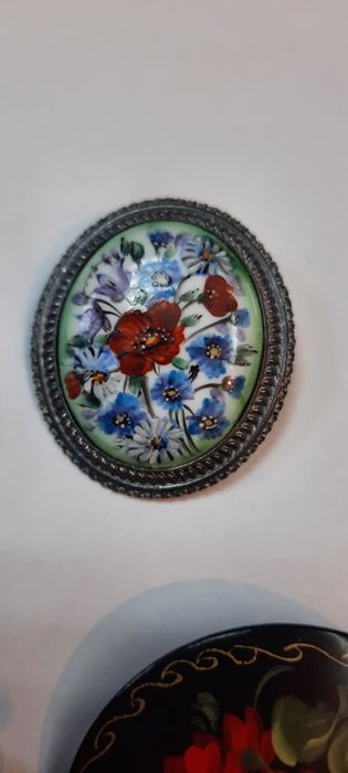 брошь финифть СССР