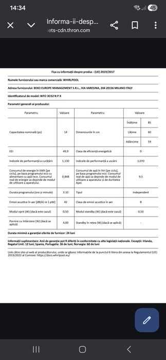 Masina de spalat vase Whirlpool-noua,sigilata
Mașină de spălat vase W