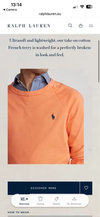 POLO Ralph Lauren : Terry Spa Sweatshirt - НОВ размер S/M Оригинал