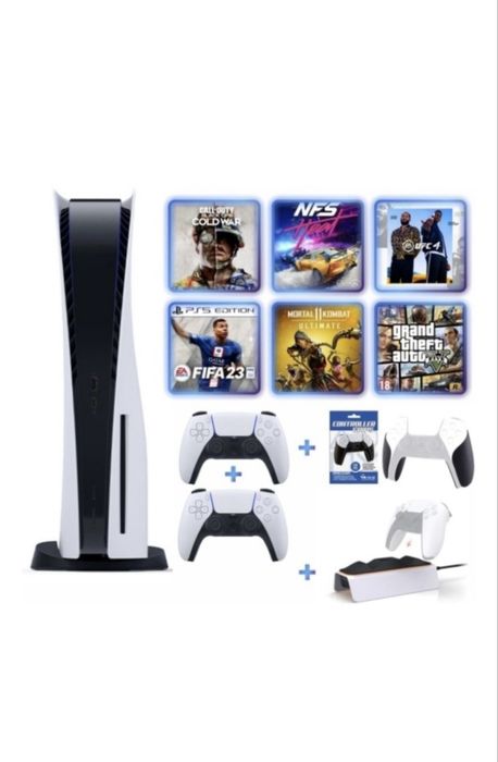 Sony PlayStation 5 Slim 1TB Disc Edition + 2 DualSense
