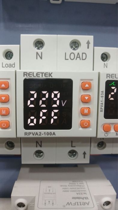 Трехфазное цифровое реле контроля напряжения и тока Reletek RPVA2-100A