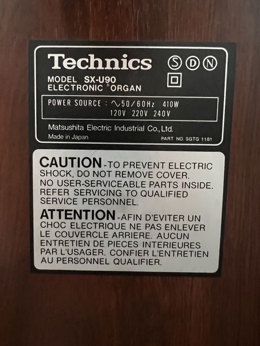 Vand orga Technics U90 cu claviatura dubla